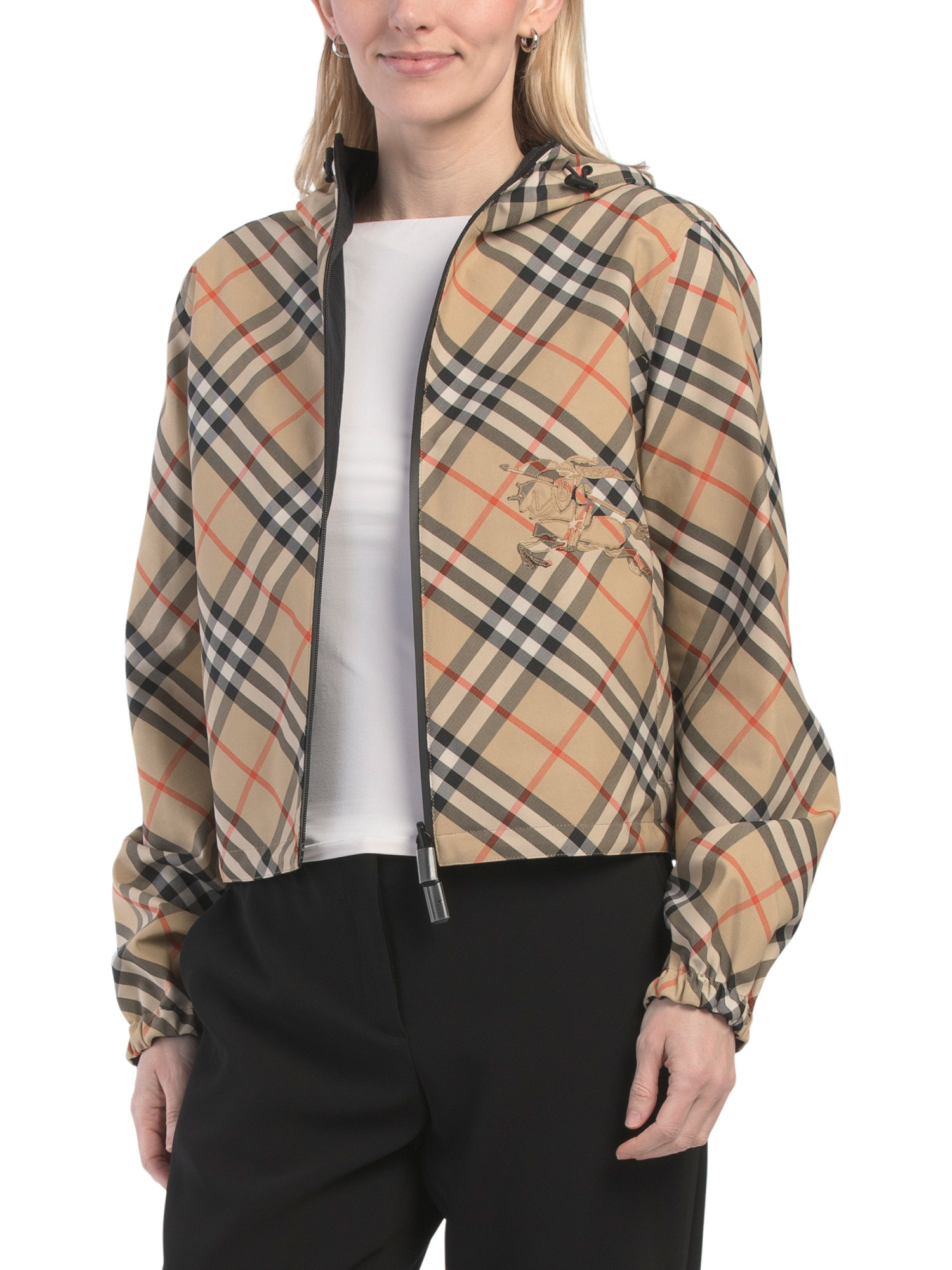 Check Drawcord Short Jacket | TJ Maxx