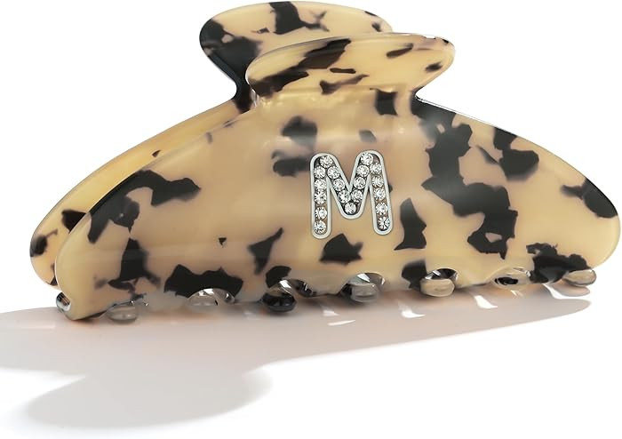 LILIE&WHITE Christmas Gift Tortoise Initial Hair Clips For Women With Letter Rhinestone Hair Claw... | Amazon (US)