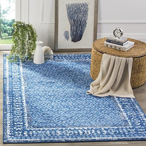 Safavieh Adirondack Collection ADR110F Distressed Area Rug, 4' x 6', Light Blue / Dark Blue | Amazon (US)