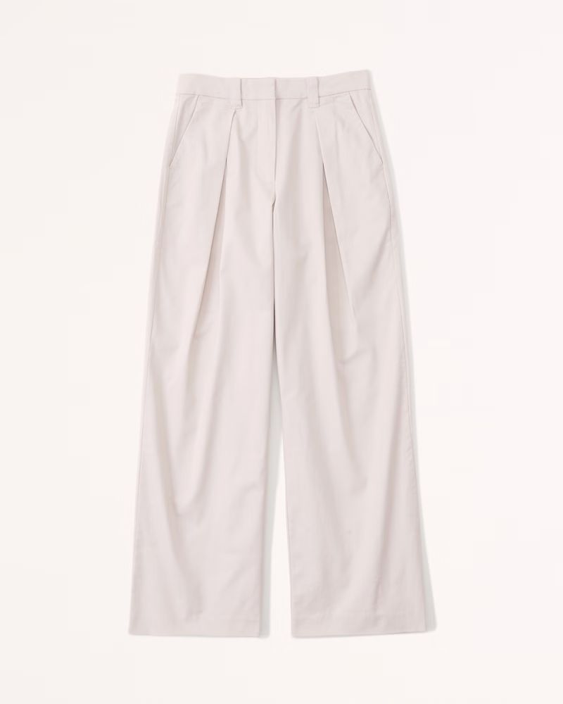 Twill Pleated Ultra Wide-Leg Pant | Abercrombie & Fitch (US)