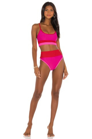 BEACH RIOT Emmy Bikini Bottom in Pink & Red from Revolve.com | Revolve Clothing (Global)