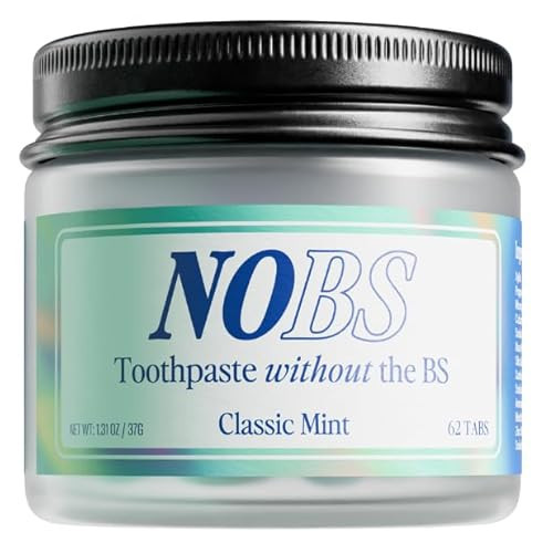NOBS (No Bad Stuff) Toothpaste Tablets - Nano Hydroxyapatite, Fluoride & Plastic Free, Eco & Travel Friendly - Remineralize with NHA (1 Month) | Amazon (US)