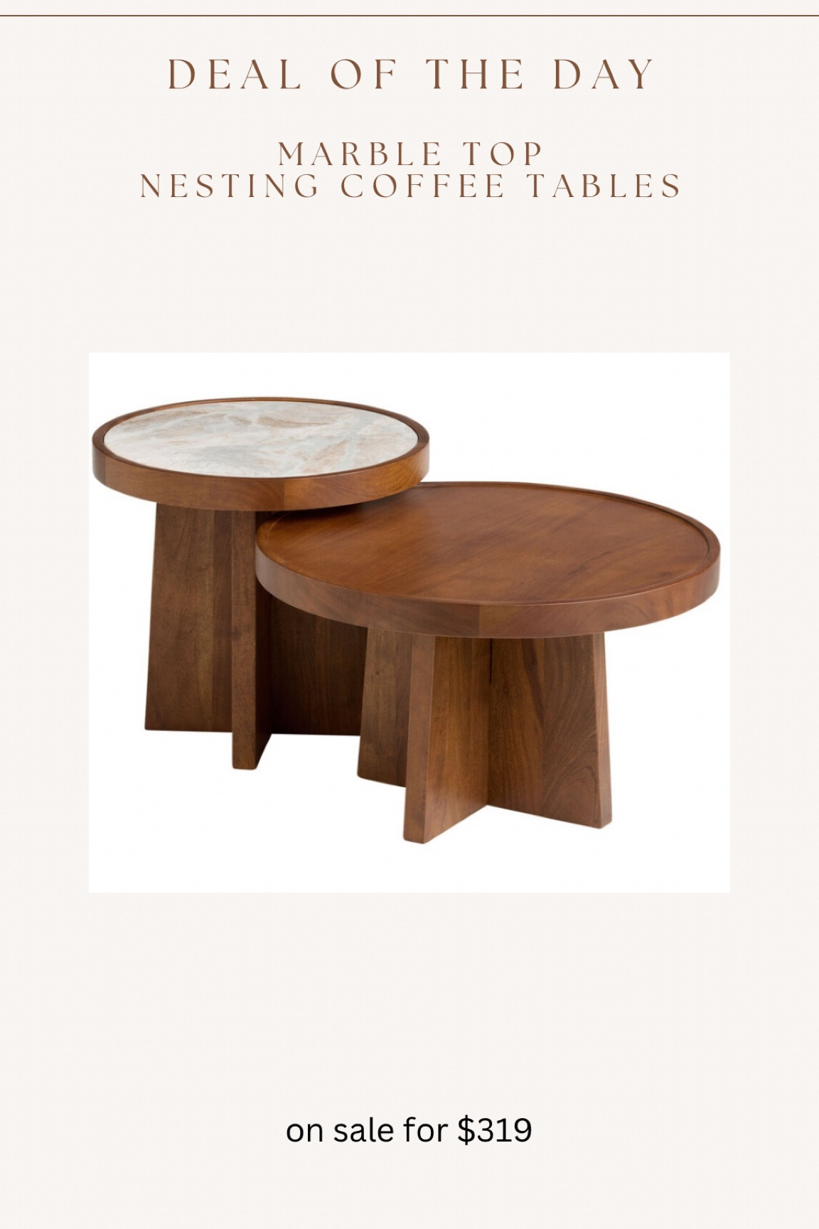 Brand new item! Gorgeous marble top nesting coffee table set! 

#LTKHome #LTKSaleAlert #LTKSummerSales