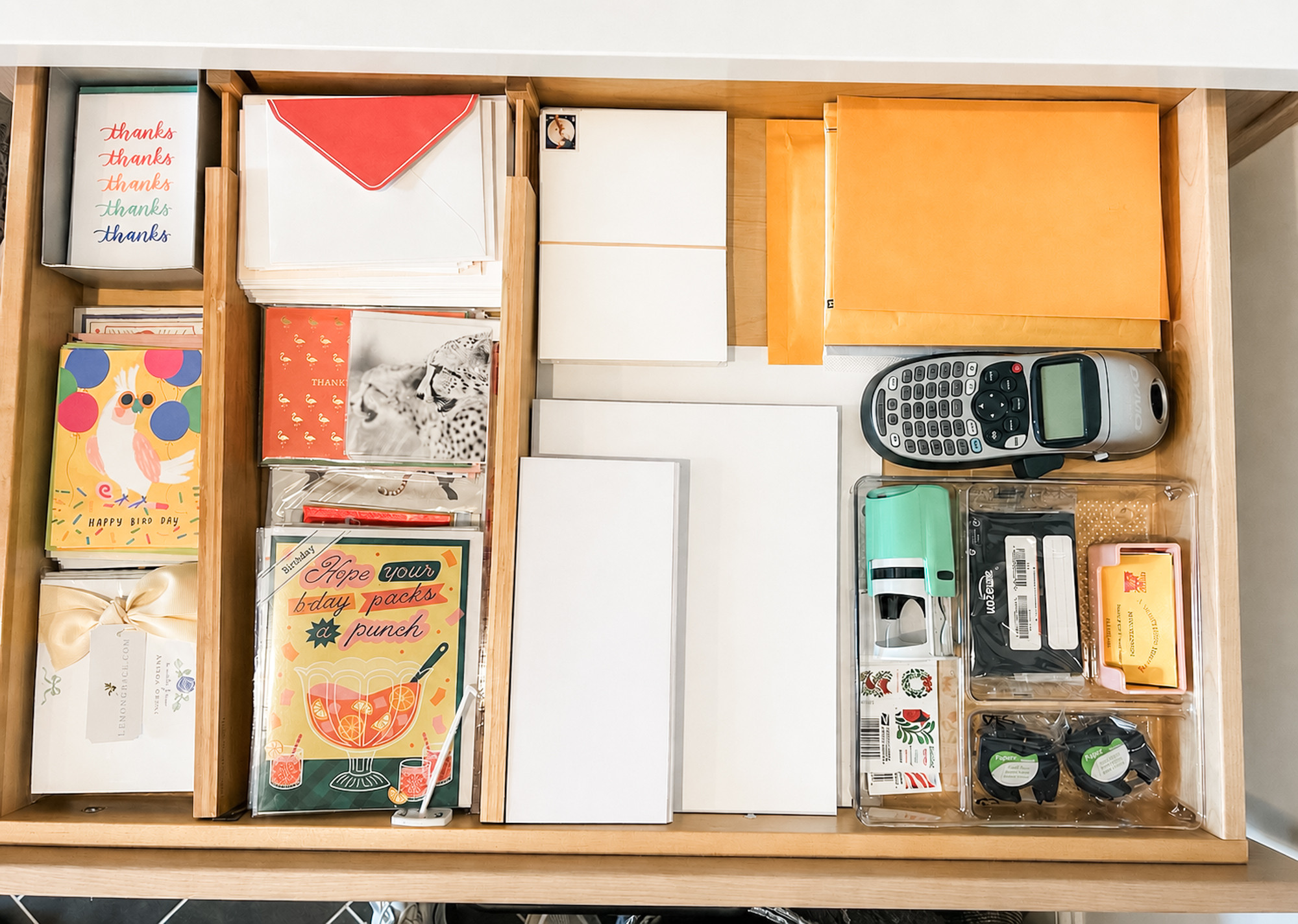 No matter what the occasion, this desk drawer is ready to serve up the perfect card. Having a messy desk is a surefire way to feel disorganized. Let us come help you tidy up your desk and bring an instant calm to your day. 

 
