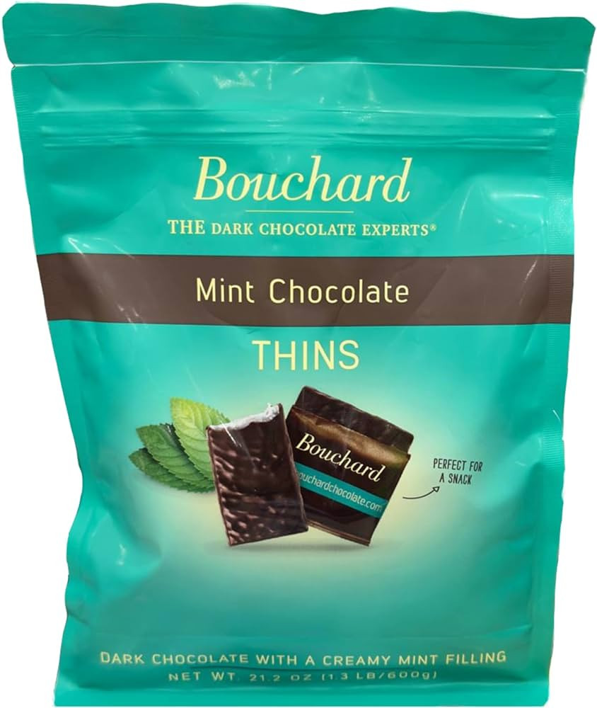 Bouchard Dark Mint Chocolate Thins, Individually Wrapped Rich & Dark European Chocolate Thins - 6... | Amazon (US)