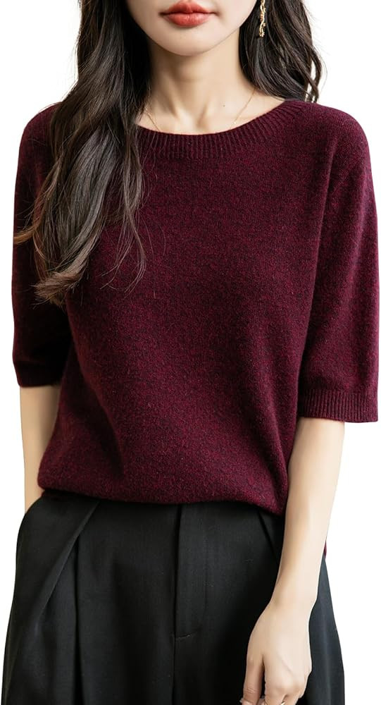 Chanyarn Women's 100% Merino Wool Spring Fall Winter First-Line Ready to Wear Seamless Knit Crewn... | Amazon (US)