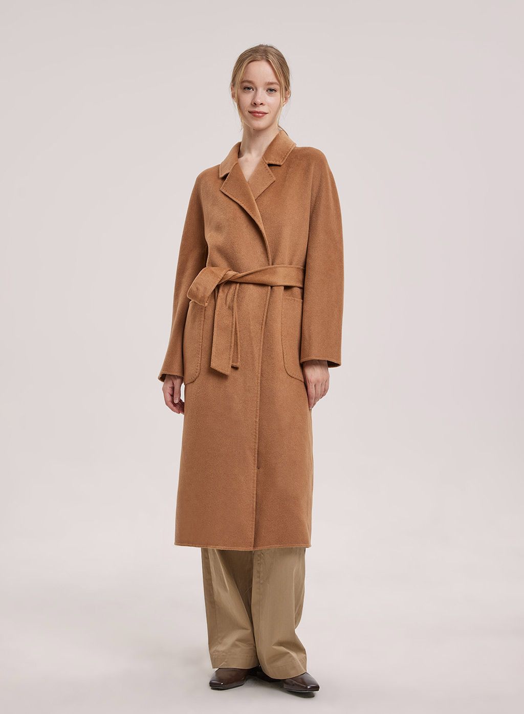 Sarah Patch Pocket Belted Wool Coat | NAP Loungewear
