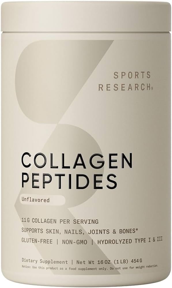 Sports Research Collagen Peptides for Women & Men - Hydrolyzed Type 1 & 3 Collagen Powder Protein... | Amazon (US)