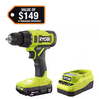 ONE+ 18V Cordless 1/2 in. Drill/Driver Kit with (1) 1.5 Ah Battery and Charger | The Home Depot