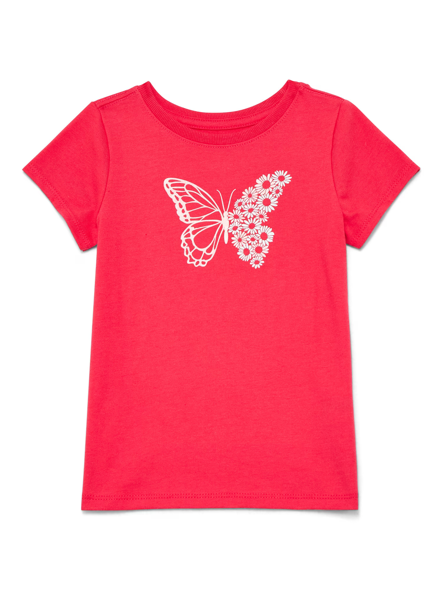 Wonder Nation Toddler Girls Tee with Short Sleeves, Sizes 18M-5T | Walmart (US)