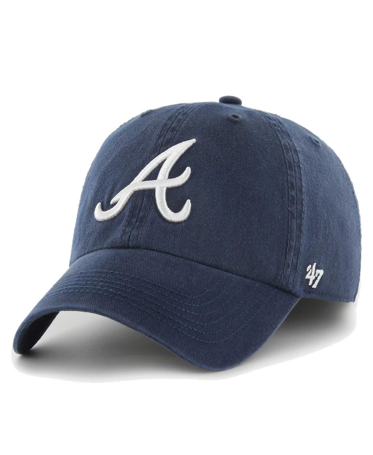 Men's '47 Brand Navy Atlanta Braves Franchise Logo Fitted Hat - Navy | Macy's