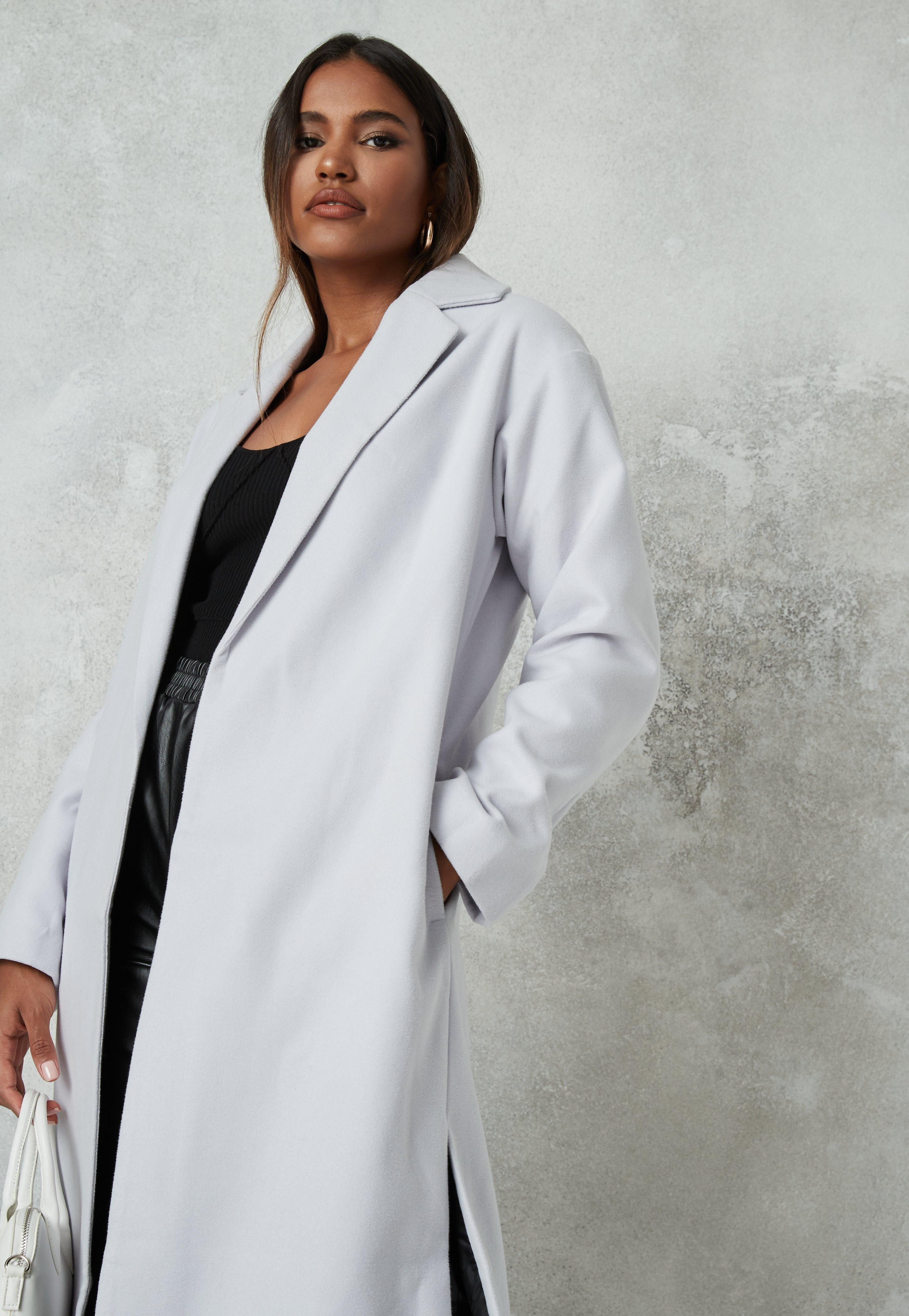 Gray Side Side Split Formal Midaxi Coat | Missguided (US & CA)