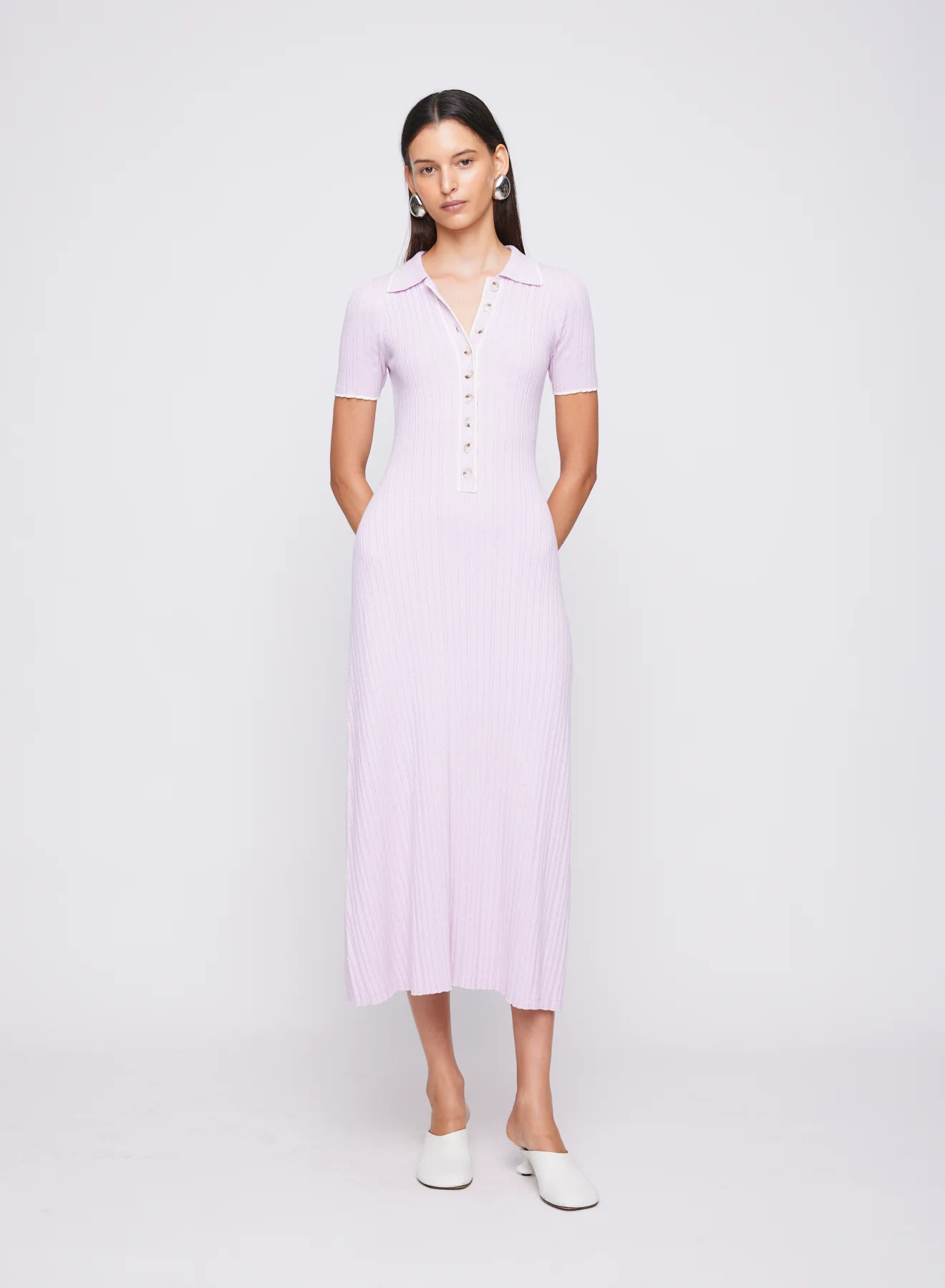 PENELOPE DRESS (PURPLE MELANGE W/ SILENCE TRIM) | Anna Quan (Global)