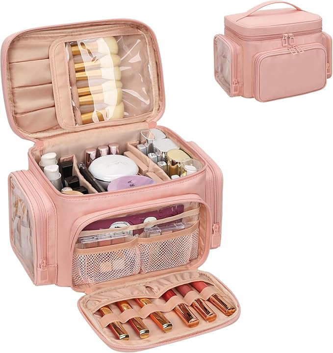 Bagmoly Large Makeup Bag, Portable Travel Makeup Bag Organizer for Women Girls with Makeup Brush ... | Amazon (US)