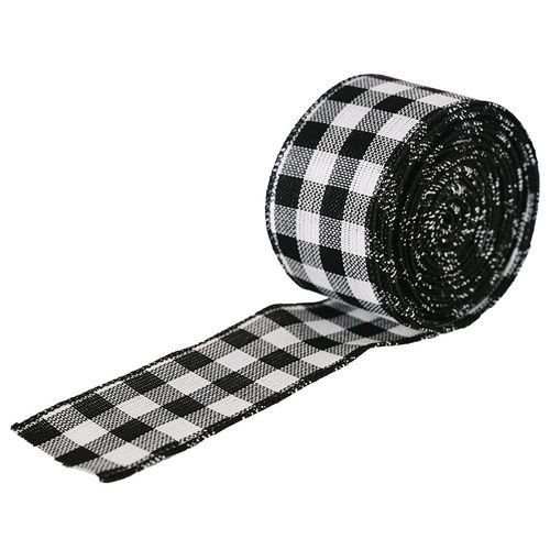 PWFE Plaid Burlap Ribbons, Wide Black White Wired Edge Gingham Craft Ribbon for Craft and DIY Pro... | Walmart (US)