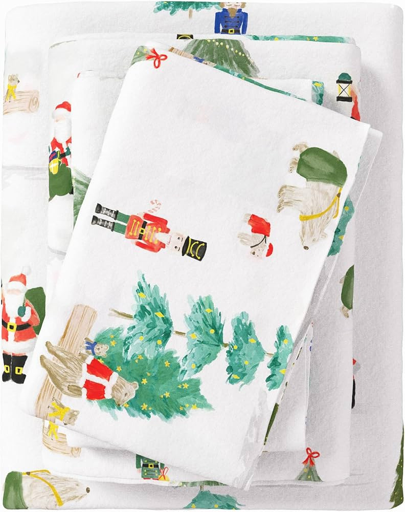 Great Bay Home Christmas Flannel Sheet Set Full Size - 100% Turkish Cotton, Double-Brushed, Winte... | Amazon (US)