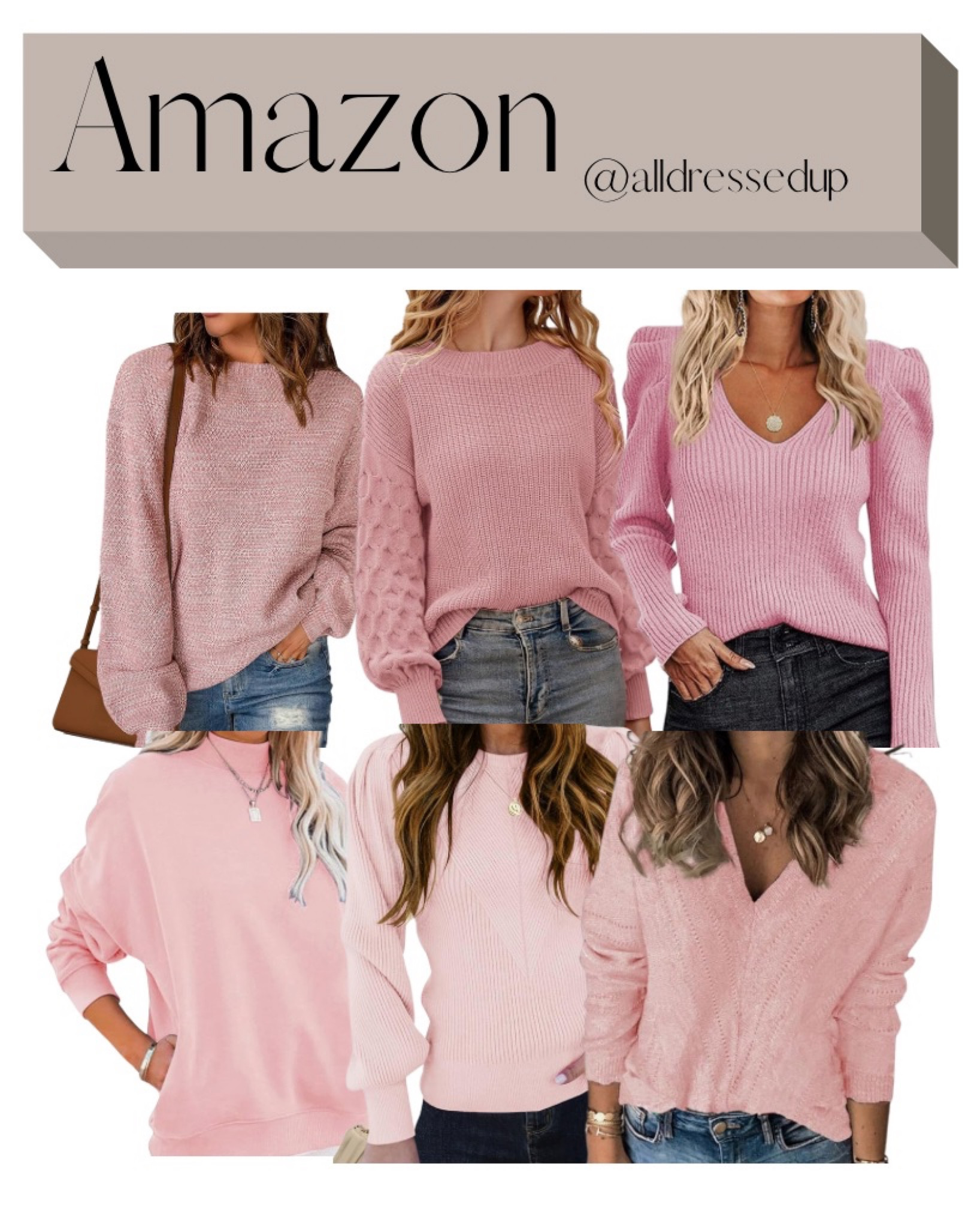 Amazon pink sweaters for the month of love.

#LTKstyletip #LTKSeasonal #LTKfindsunder50