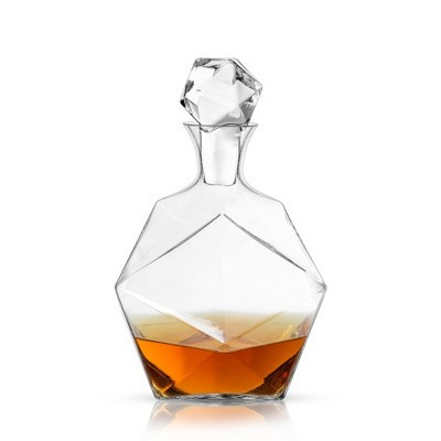 Viski Faceted Whiskey Decanter - Crystal Liquor Carafe, Stylish Barware - 40 oz, Clear Finish | Target
