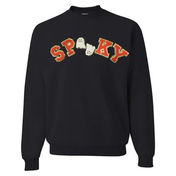 Spooky Letter Patch Crewneck Sweatshirt | United Monograms