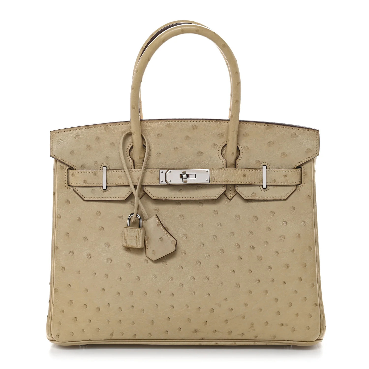 Ostrich Birkin 30 Parchemin | FASHIONPHILE (US)