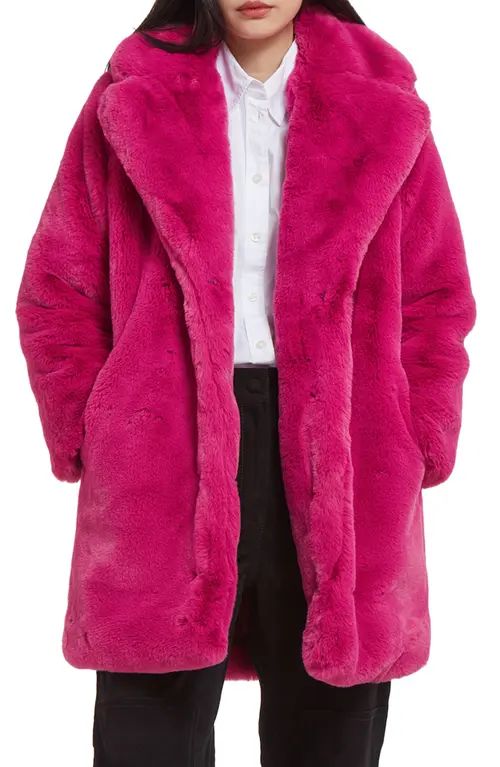 Apparis Stella Faux Fur Coat in Confetti Pink at Nordstrom, Size Xx-Small | Nordstrom