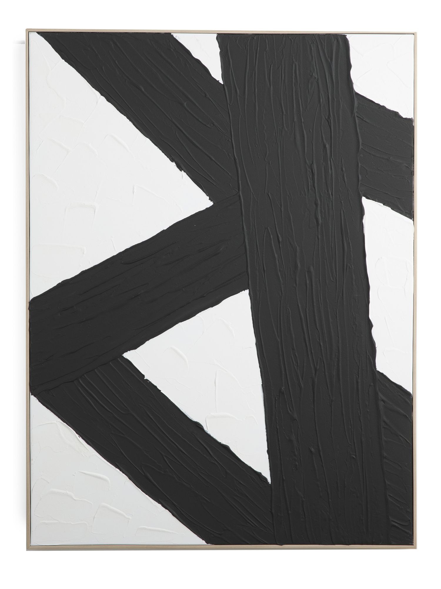 30x40 Contemporary Matte Streaks Black &amp; White Wall Art | TJ Maxx