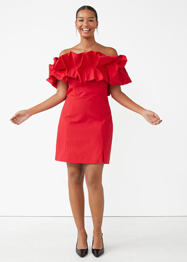 Off-Shoulder Ruffled Mini Dress | & Other Stories US