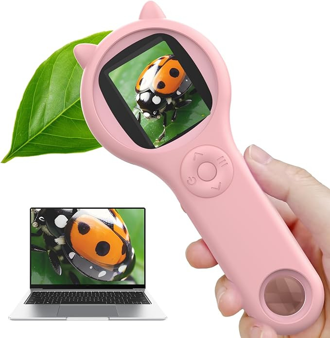 Microscope for Kids - Portable Handheld Magnifying Glass for Kids - Mini Digital Microscope for K... | Amazon (US)