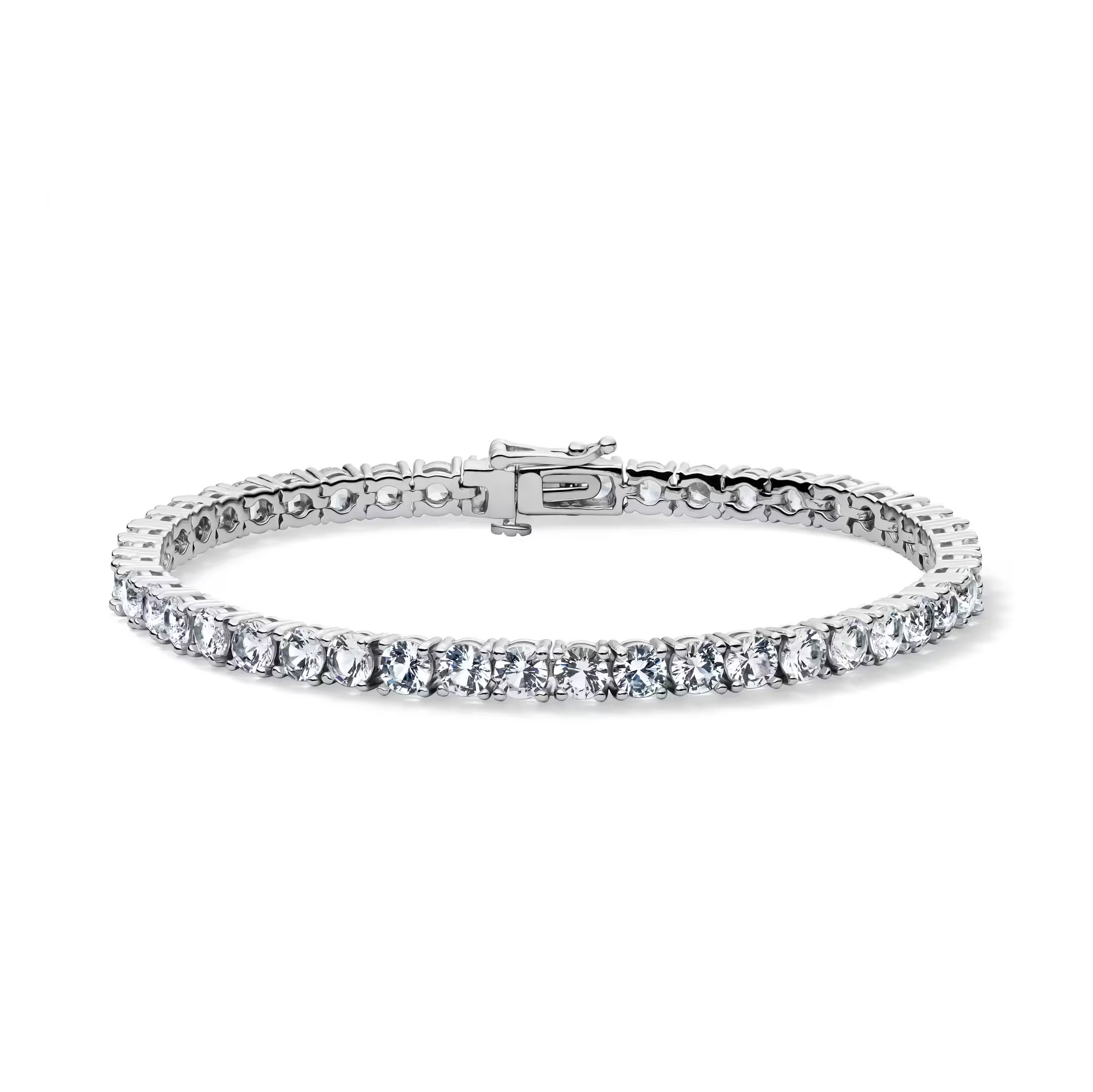 Lab-Created White Sapphire Bracelet in Sterling Silver | Helzberg Diamonds