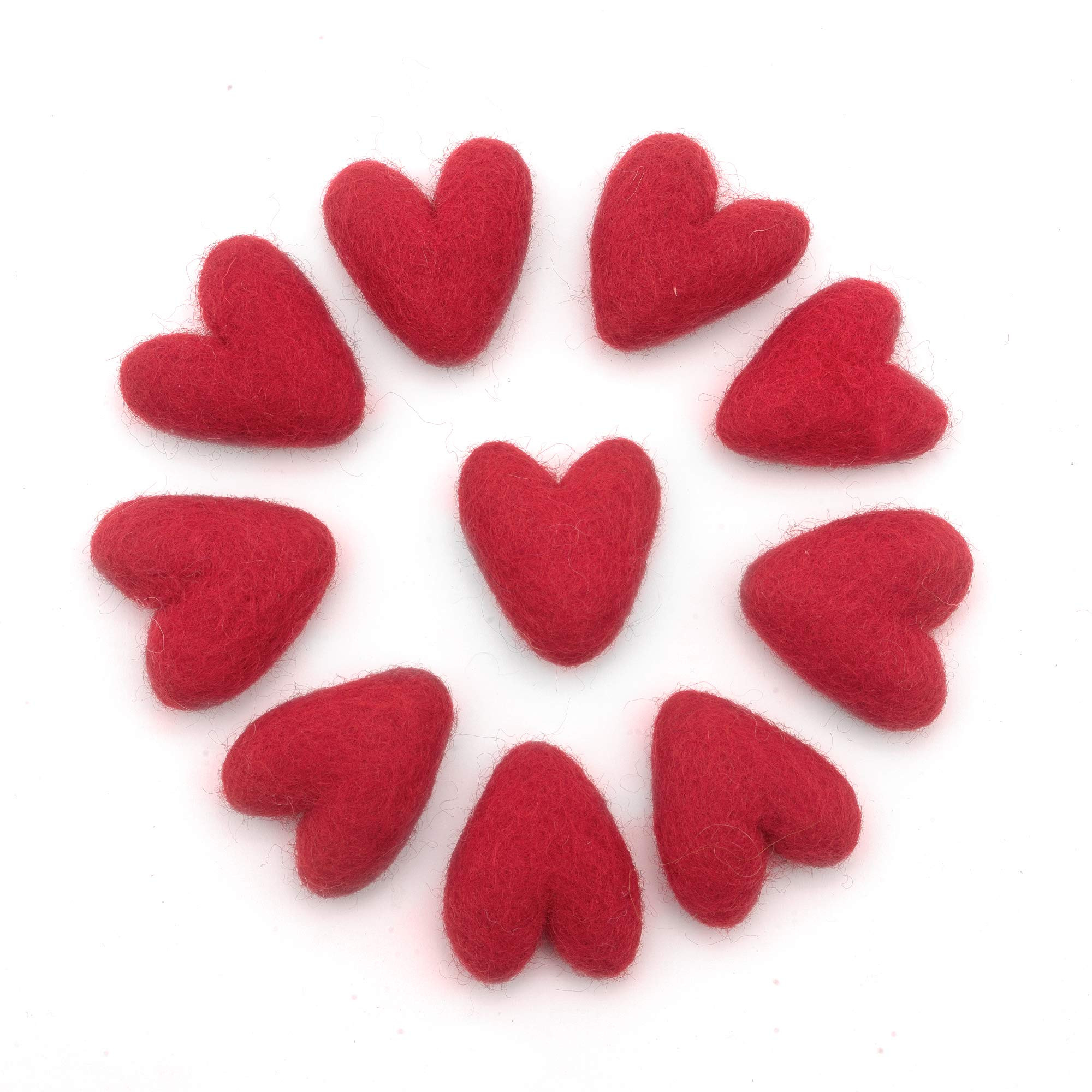 Glaciart One Red Felted Hearts - 1.5” (10 Pcs) - Needle Felting - Needle Felting & Essential Oi... | Amazon (US)
