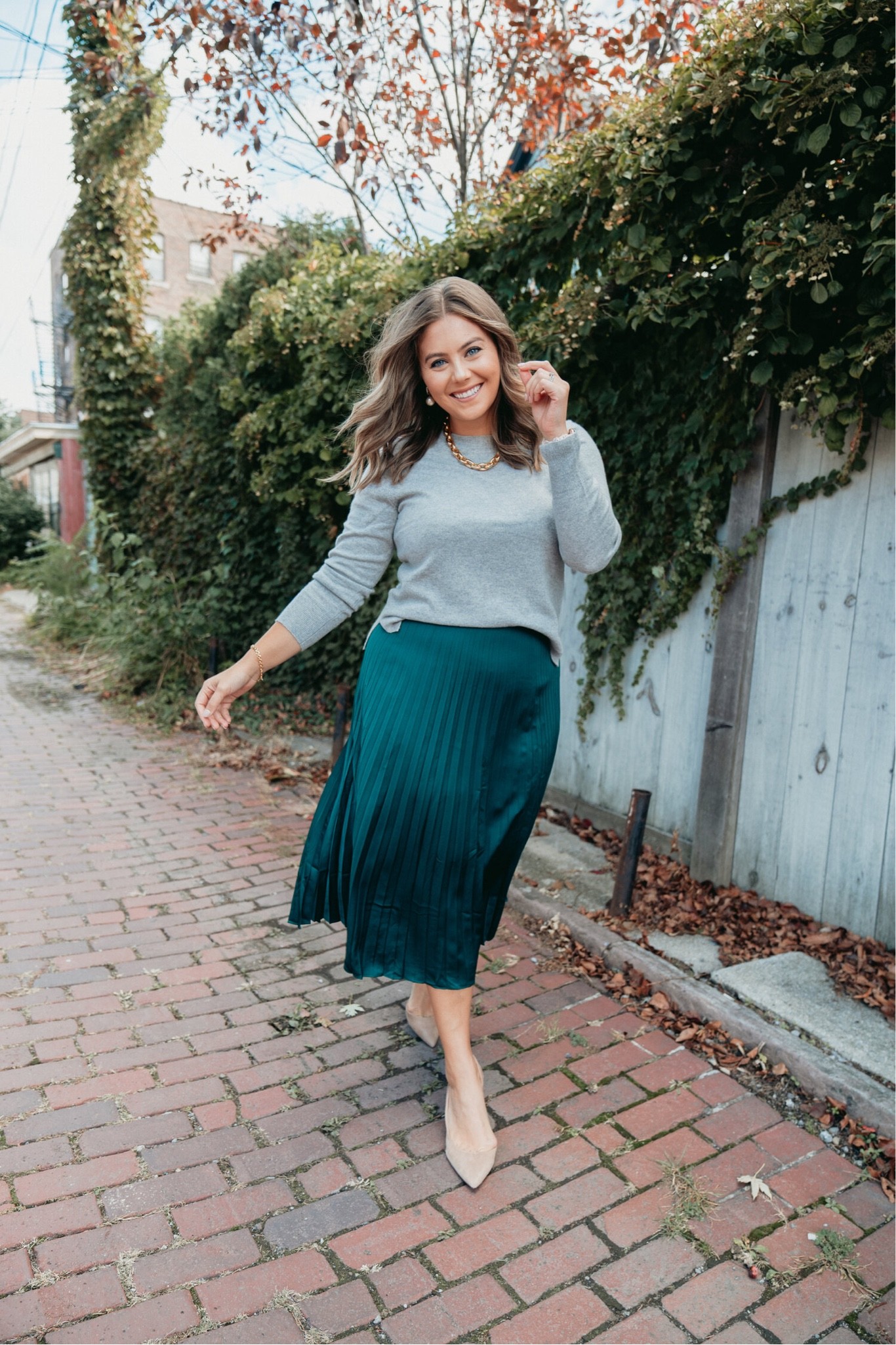 Fall work outfit, cashmere sweater and skirt, I own both in XL.  Amazon skirt, holiday outfit inspiration 

#LTKstyletip #LTKSeasonal #LTKcurves