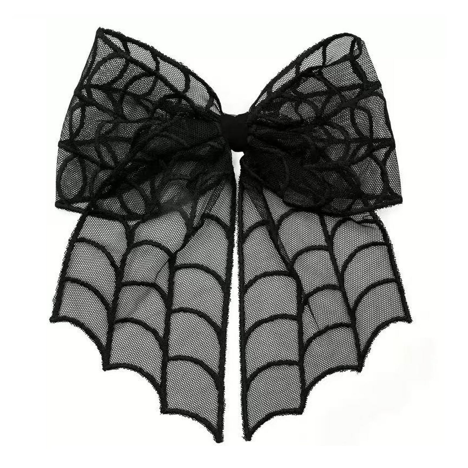 Large Halloween Hair Bow Clips –Black Spider Web Alligator Clips for Women & Girls | Gothic Bow... | Amazon (US)