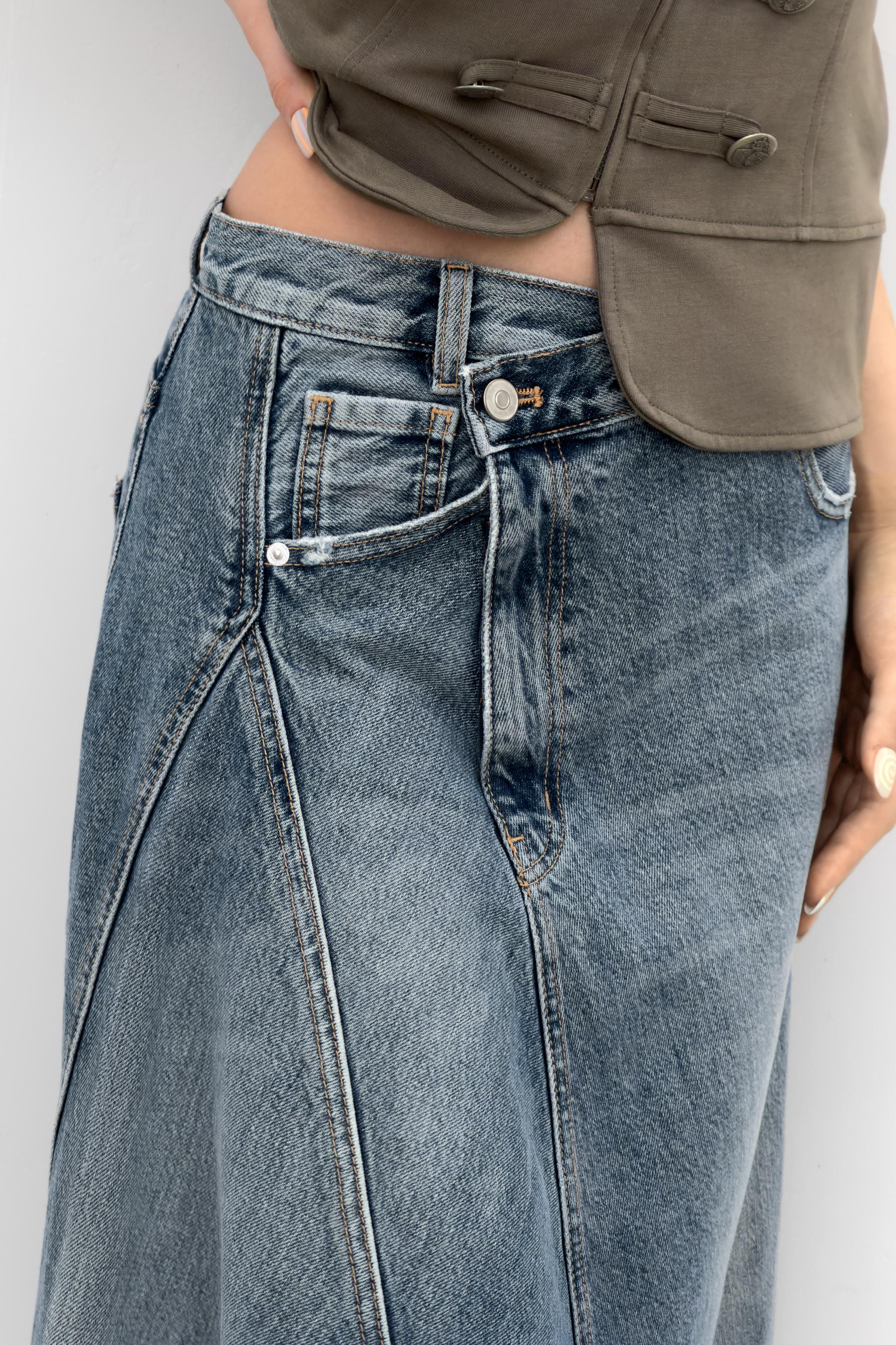 TRF ASYMMETRIC DENIM SKIRT | Zara US
