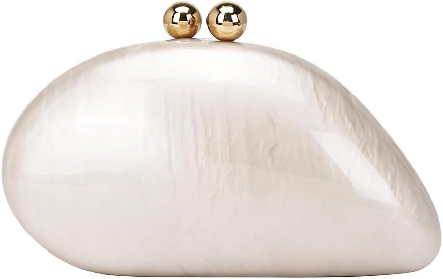 Acrylic Shell Shaped Bag Luxury Marble Clutch Evening Purses for Women Glitter Handbag for Weddin... | Amazon (US)