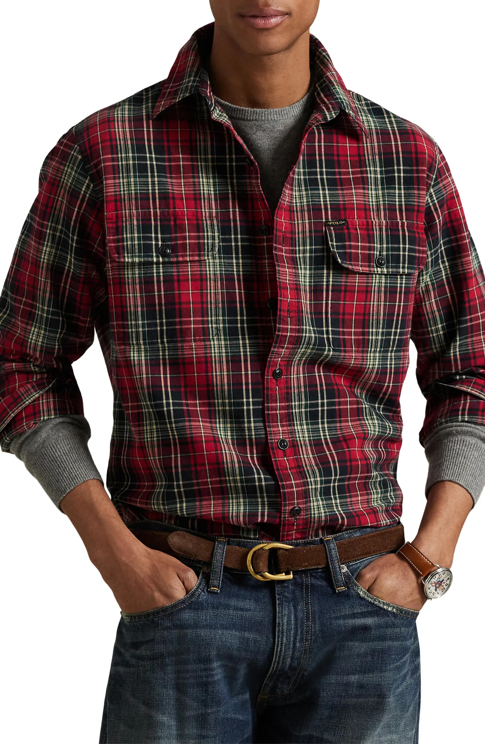 Classic Fit Plaid Cotton Oxford Workshirt | Nordstrom