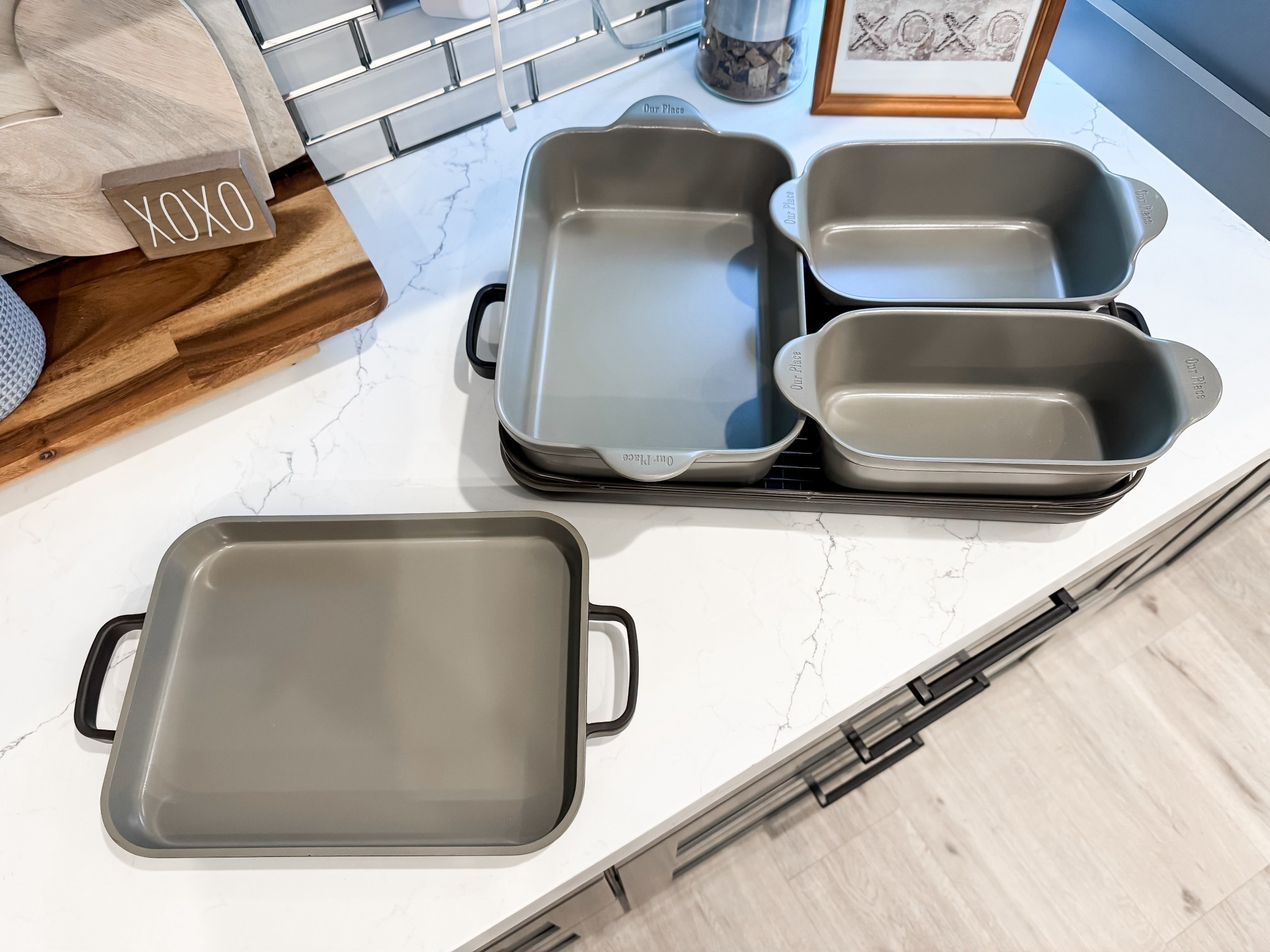 My husband surprised me with the Ultimate Bakeware Set from Our Place to add to our kitchen lineup and I’m officially obsessed.
Sleek, modern, and so functional — this set covers everything from weeknight dinners to holiday baking. The nonstick finish is a dream (hello easy cleanup), the neutral tone looks beautiful left out on the counter, and the nesting design saves so much cabinet space.

From casseroles and roasted veggies to brownies and baked pasta, this set does it all — and the fact that it’s on a crazy good sale right now makes it even sweeter. If you’ve been wanting to upgrade your bakeware or gift something practical but gorgeous, this is your sign.

Our Place bakeware set • Our Place ultimate bakeware • nonstick bakeware set • modern bakeware • neutral bakeware • nesting bakeware set • best bakeware set • kitchen essentials • minimalist kitchen bakeware • farmhouse kitchen bakeware • ceramic bakeware set • oven safe bakeware • bakeware sale • Our Place kitchen • wedding registry bakeware

#LTKkitchen #LTKsale #LTKfinds #KitchenEssentials #BakewareSet #ModernKitchen #NeutralHome #HomeUpgrade #KitchenMustHaves #NonstickBakeware #OurPlace #HomeInspo #MinimalKitchen #FarmhouseKitchen #KitchenGoals #SaleFinds #EverydayCooking #KitchenRefresh

#LTKSaleAlert #LTKfoodie #LTKHome