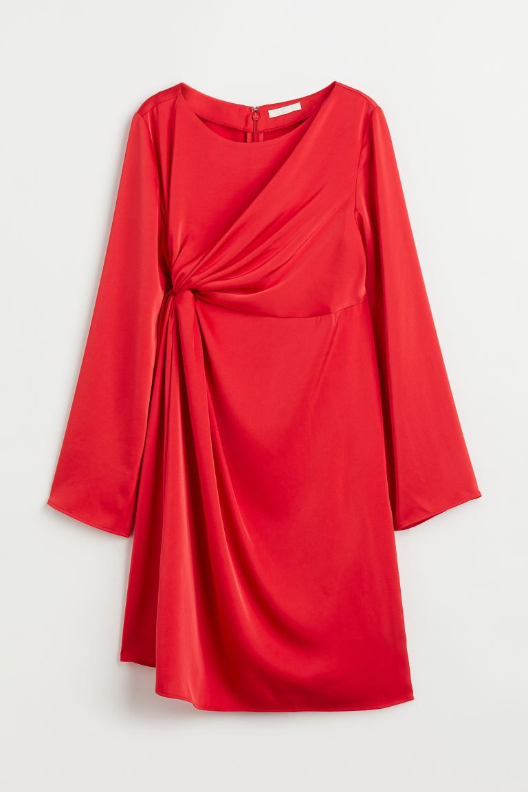 MAMA Draped Satin Dress | H&M (US + CA)