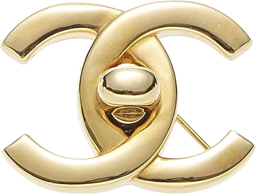 Amazon.com: Chanel, Pre-Loved Gold 'CC' Turnlock Pin Medium, Gold : Luxury Stores | Amazon (US)