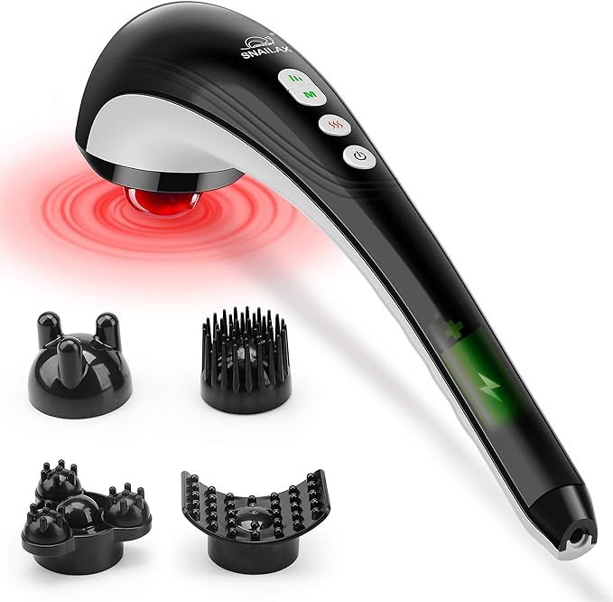 Snailax Cordless Handheld Back Massager - Rechargeable Percussion Massage with Heat, Deep Tissue ... | Amazon (US)