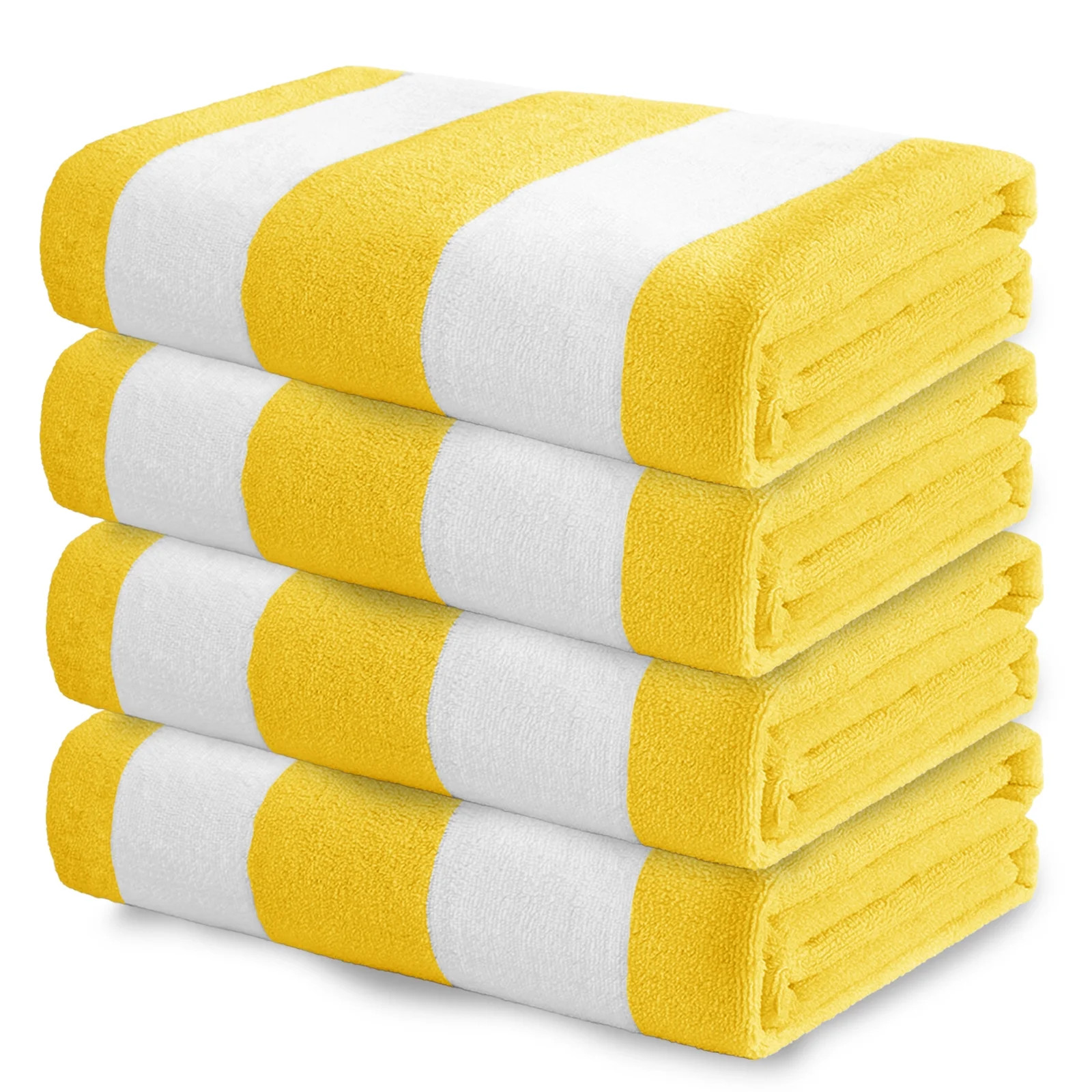 Exclusivo Mezcla 4-Pack Large Cabana Stripe Lightweight Soft Microfiber Beach Towels, Highly Abso... | Walmart (US)