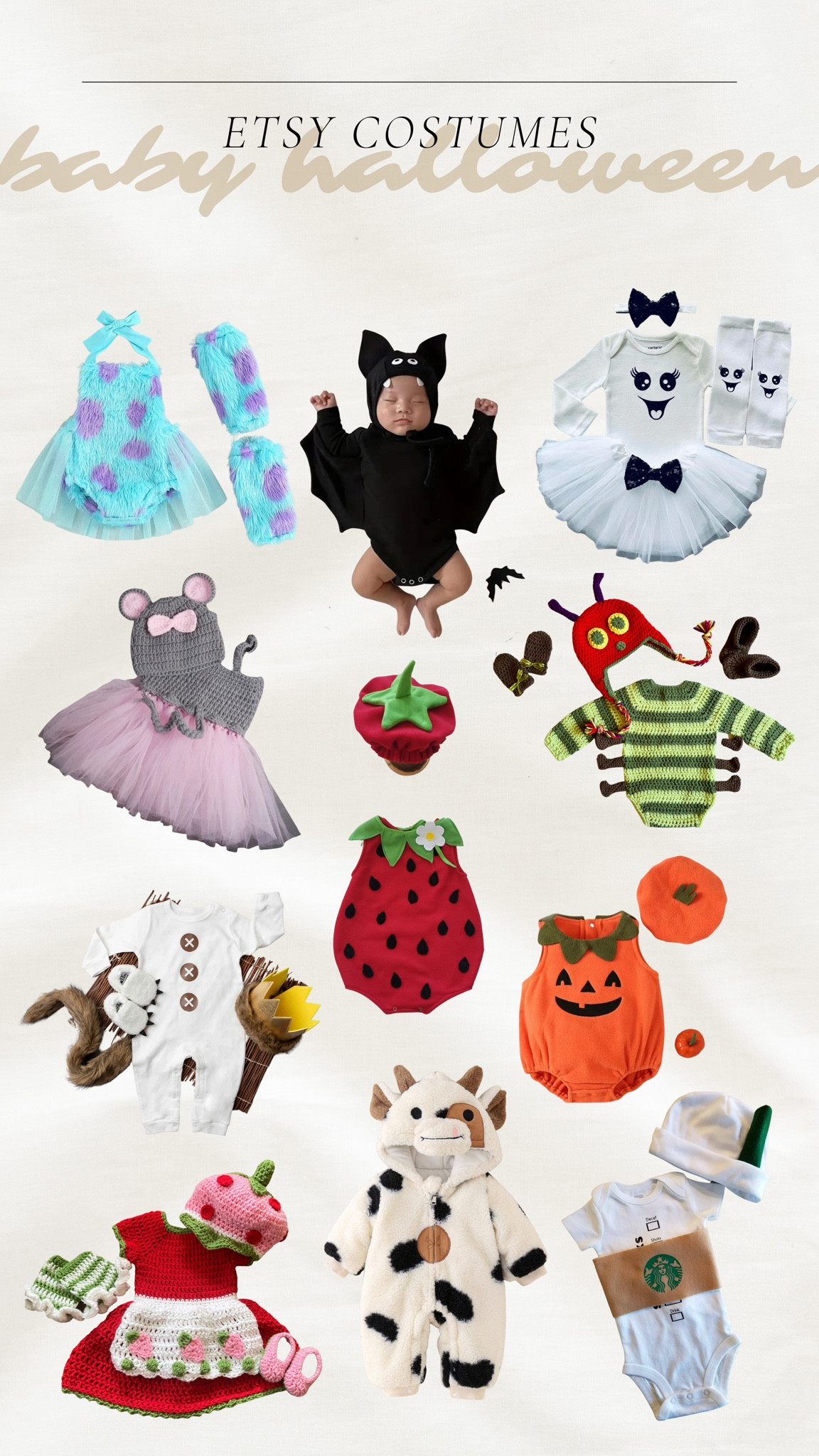 I think I know what the girls are dressing up as this year, but I had to take a look around Etsy and see what costumes they had. And these! So cute for babies! 

Etsy, Halloween costumes, baby costumes, family costumes, Disney costumes for kids, kids Halloween costume ideas 

#LTKSeasonal #LTKkids #LTKbaby