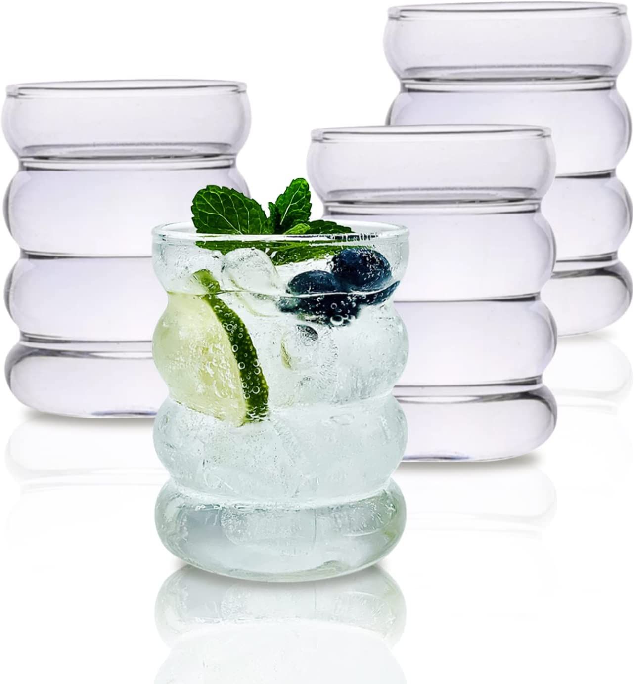APPKER Creative Vintage Drinking Glasses Glass Cups Set of 4, Entertainment Dinnerware Glassware,... | Amazon (US)
