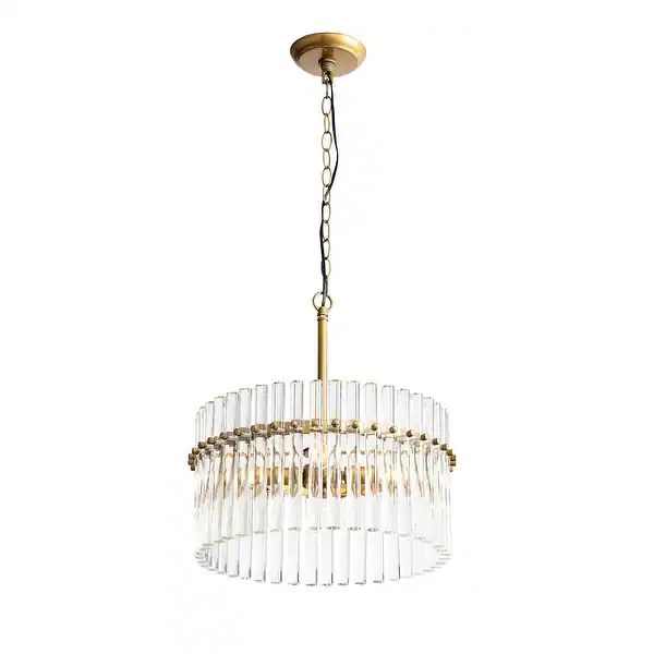 Casandra 4-Light Brushed Brass Crystal Chandelier - 16.1 inches in diameter x 18.4 inches H - Bed... | Bed Bath & Beyond