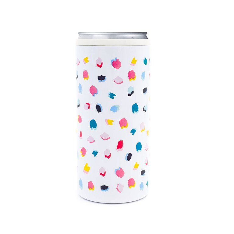 Packed Party White Cheetah Double-Wall Slim Can Cooler | Walmart (US)