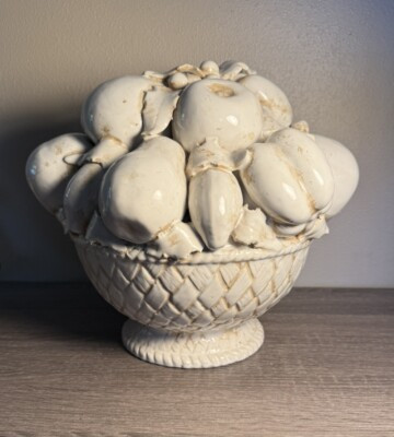 Antique Handmade Italian White Glaze Ceramic Fruit Basket  | eBay | eBay US