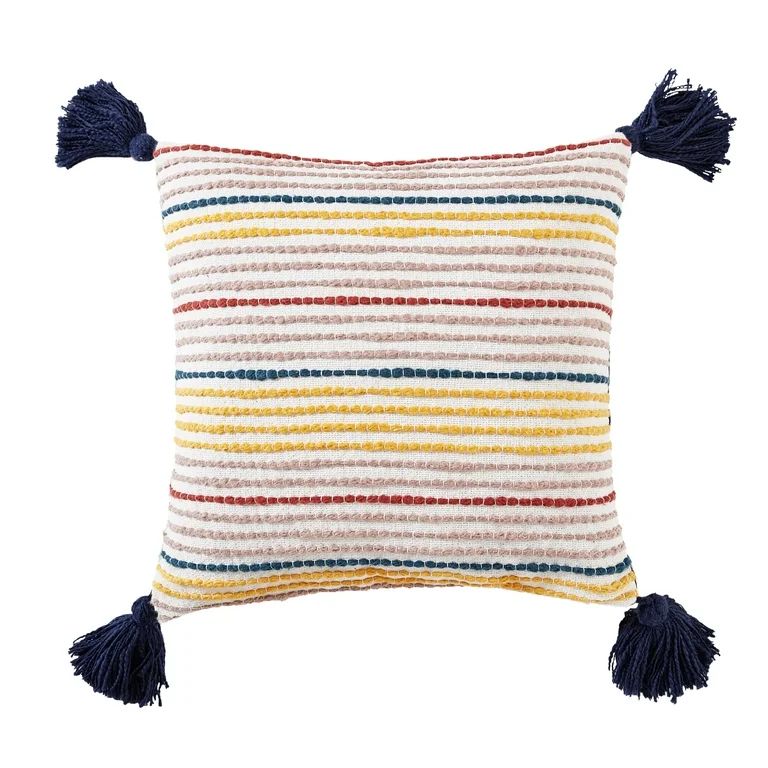 Stripe Texture Decorative Throw Pillow, Square, 16''x16'', Multi, 1 Piece | Walmart (US)