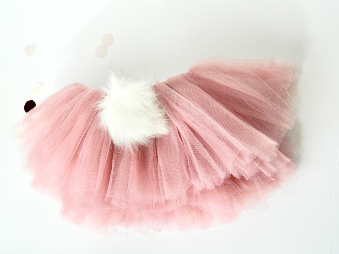 Cottontail Bunny Mauve Tutu, Mauve Tutu, Fluffy White Cotton Tail on Tutu, Newborn Tutu, Hallowee... | Etsy (US)