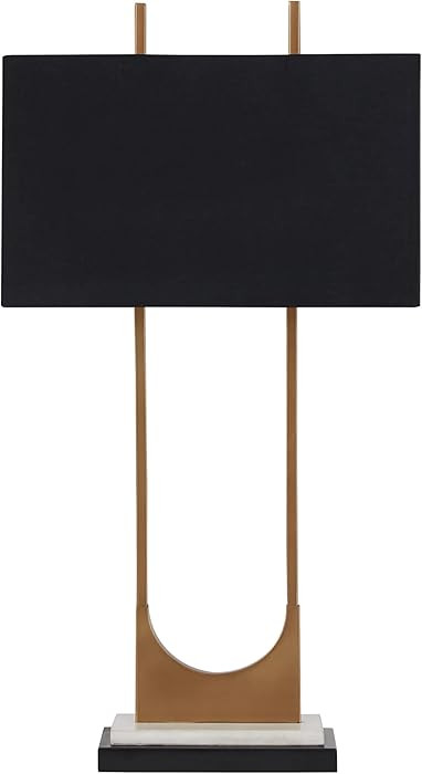 Signature Design by Ashley Malana 33" Contemporary Metal Table Lamp with Marble Base, Black & Bra... | Amazon (US)