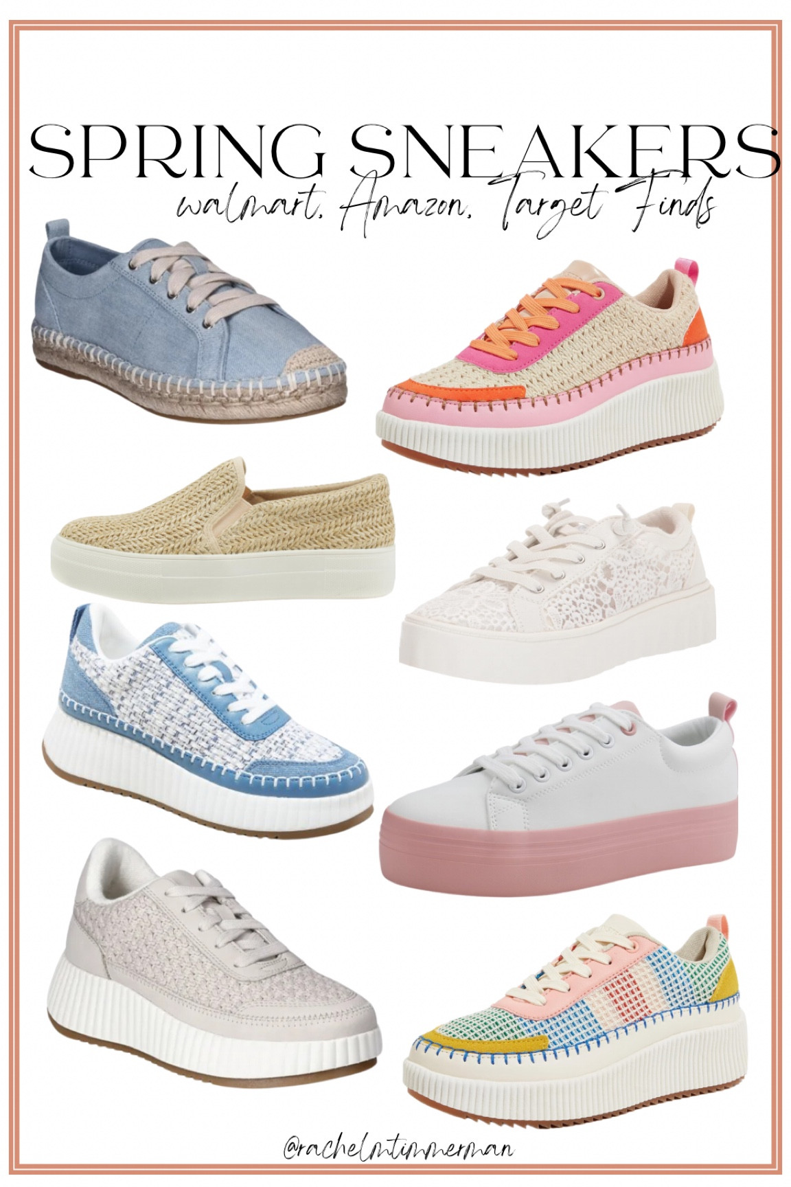 I LOVE a cute sneaker for spring! How fun are these?! 😍 I own a few of them and am adding several of these to my cart. Loving the eyelet end pink/orange especially. 

Sneakers. Spring shoes. Amazon fashion. Walmart fashion. Target style. 