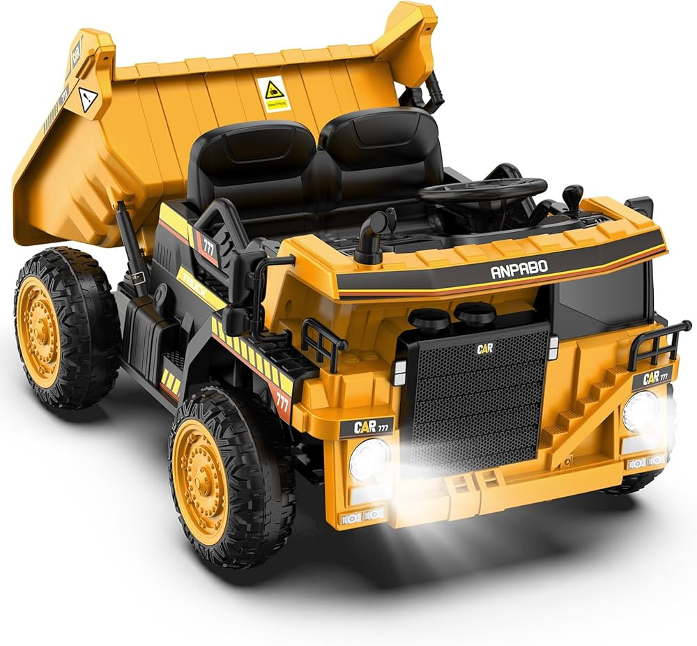 ANPABO Ride on Dump Truck, 12V Ride on Car with Remote Control, Electric Dump Bed and Extra Shove... | Amazon (US)